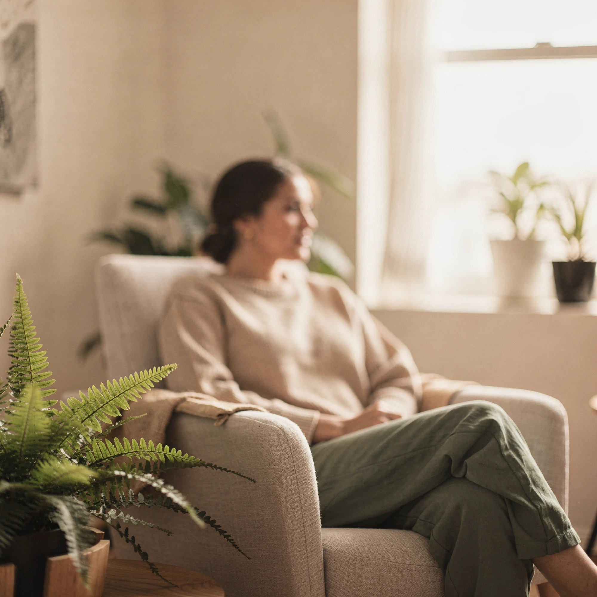 Woman relaxing in a calm, bright room — psychiatric care for Copperas Cove, TX